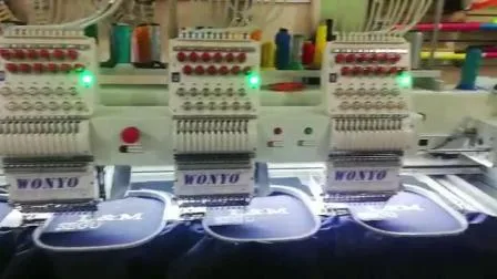 Máquina de bordar computadorizada Wonyo de alta eficiência para uso industrial 6 cabeças para design de bordado de sapatos de boné